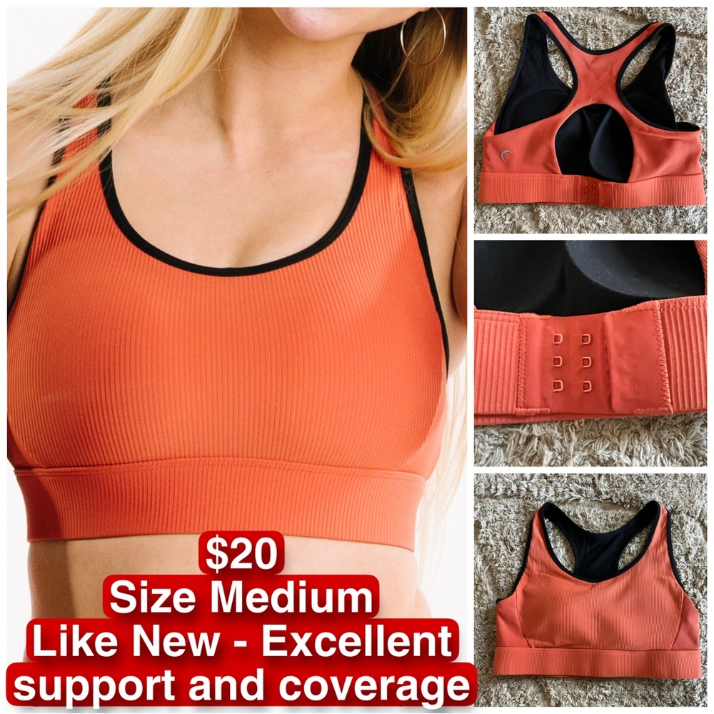 EUC - like new - ZYIA Burnt Orange Premium Ribbed Adjustable Bra